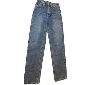Shein Womens Jeans Denim High Rise Straight Leg Slant Pocket Blue Size Small